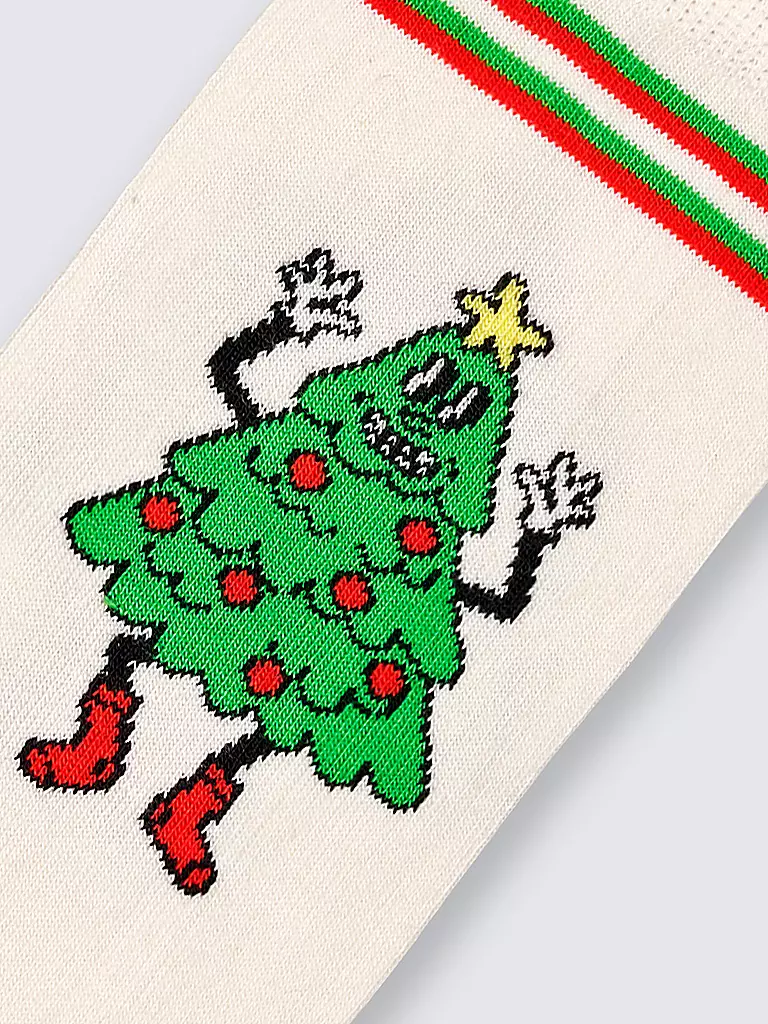 HAPPY SOCKS | Calcetines para hombre HAPPY TREE talla 41 - 46 white | Crema