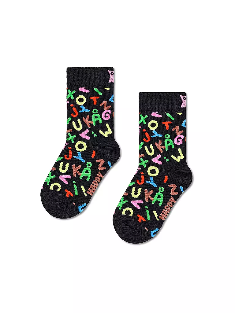 HAPPY SOCKS | Calcetines para niños ALPHABET Black | Negro