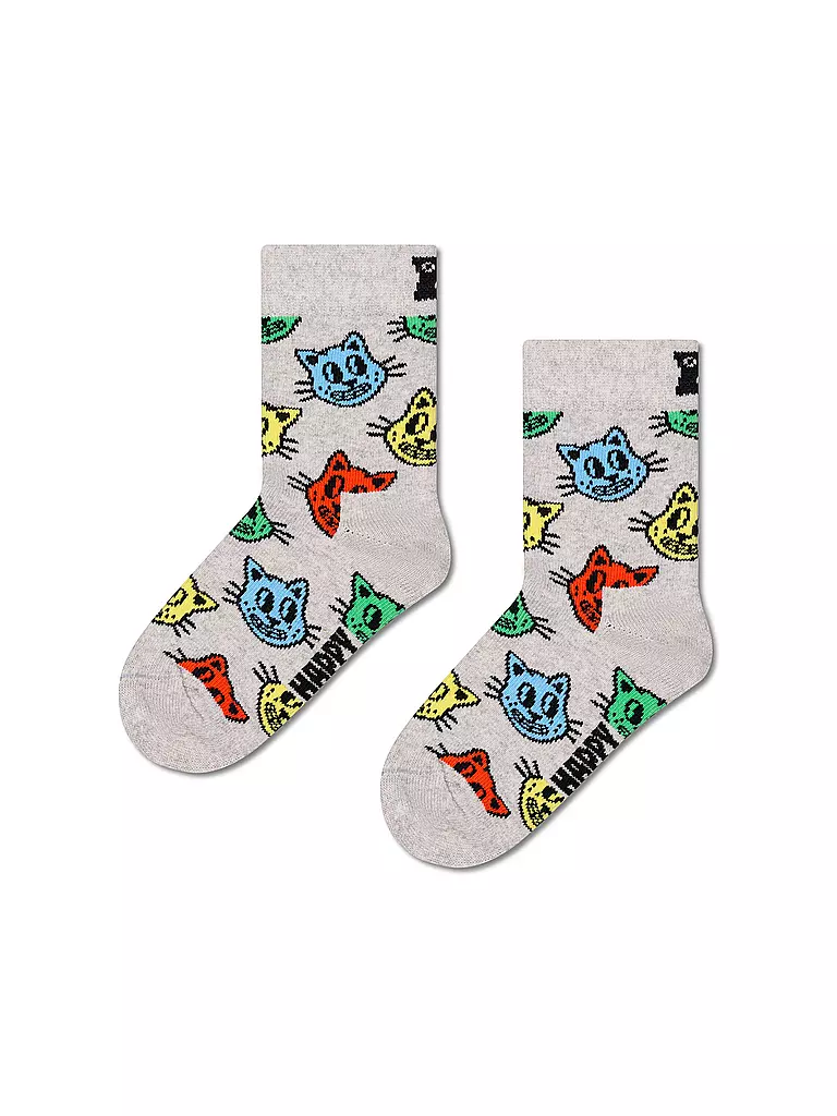 HAPPY SOCKS | Calcetines para niños CAT gris | Gris claro