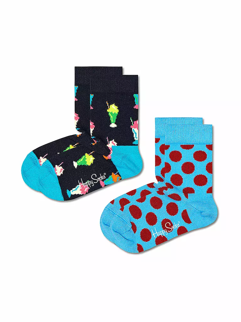HAPPY SOCKS | Calcetines para niños MILKSHAKE, paquete de 2, azul oscuro / marino | Azul oscuro