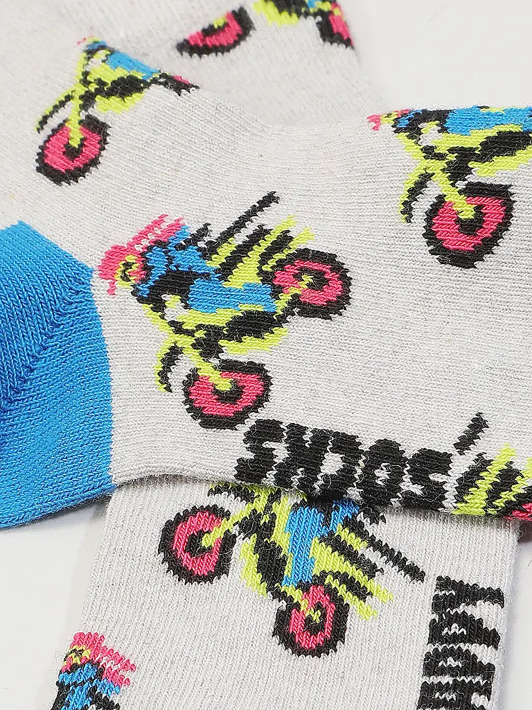 HAPPY SOCKS | Calcetines para niños MOTORBIKE gris | Gris claro