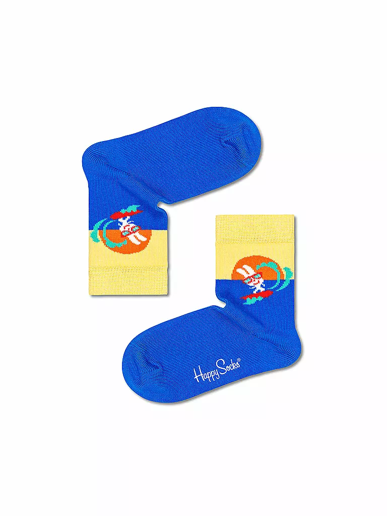 HAPPY SOCKS | Calcetines para niños SURFING BUNNY azul medio | Azul