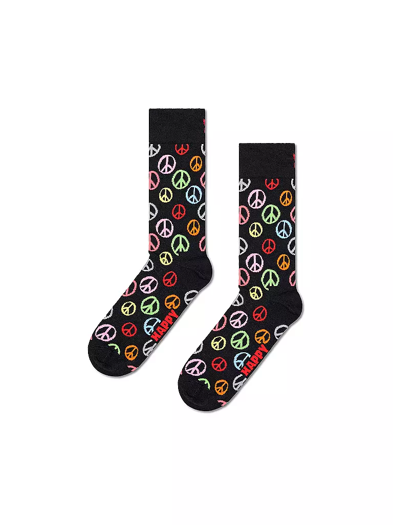 HAPPY SOCKS | Calcetines PEACE para mujer 36-40 negro | Negro
