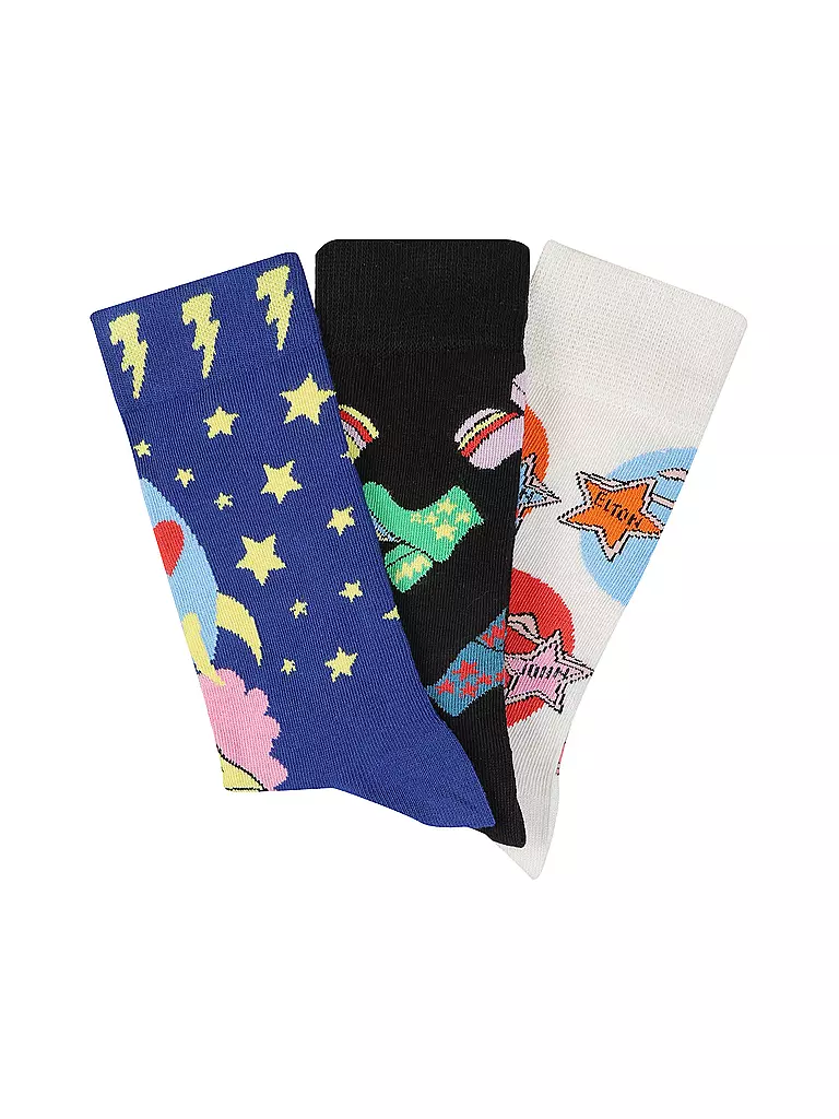 HAPPY SOCKS | Damen Socken ELTON JOHN 3er Pkg. 36-40 black | Negro