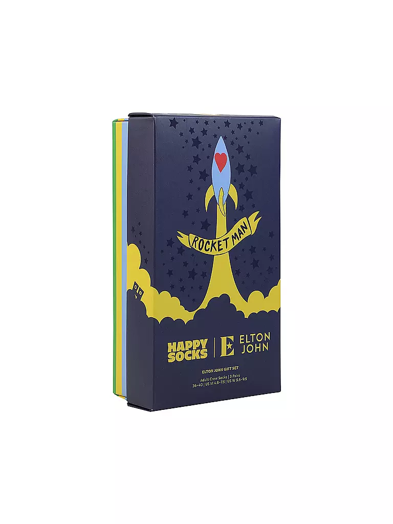 HAPPY SOCKS | Damen Socken ELTON JOHN 3er Pkg. 36-40 black | Negro