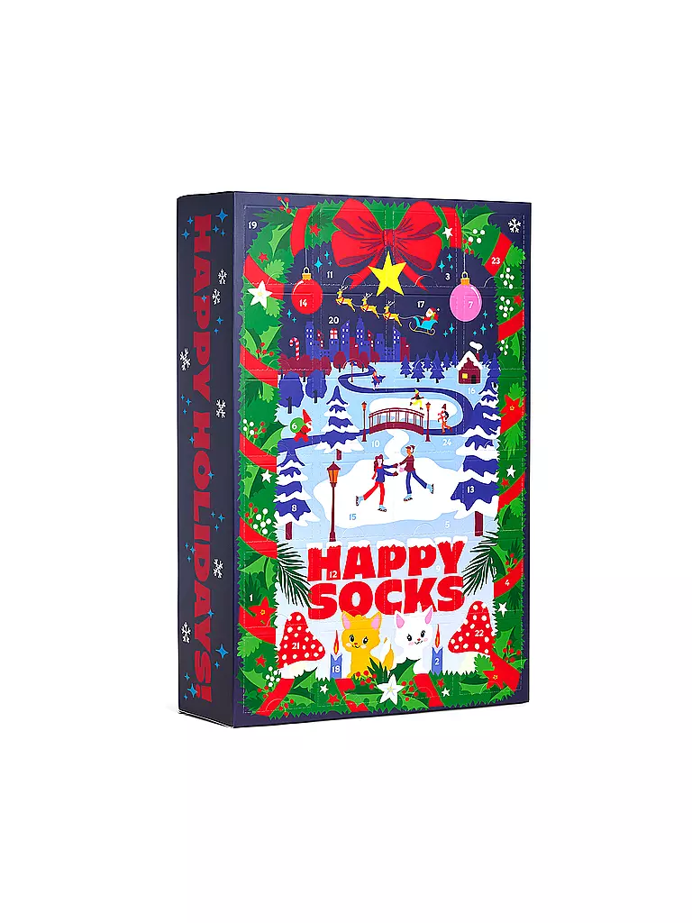 HAPPY SOCKS | Herren Geschenkset 24er Pkg ADVENT CALENDAR 41-46 navy | Azul oscuro