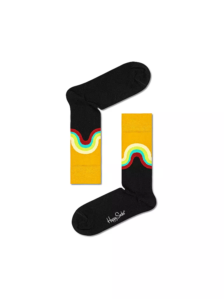 HAPPY SOCKS | Herren Socken JUMBO WAVE black / multi | Negro