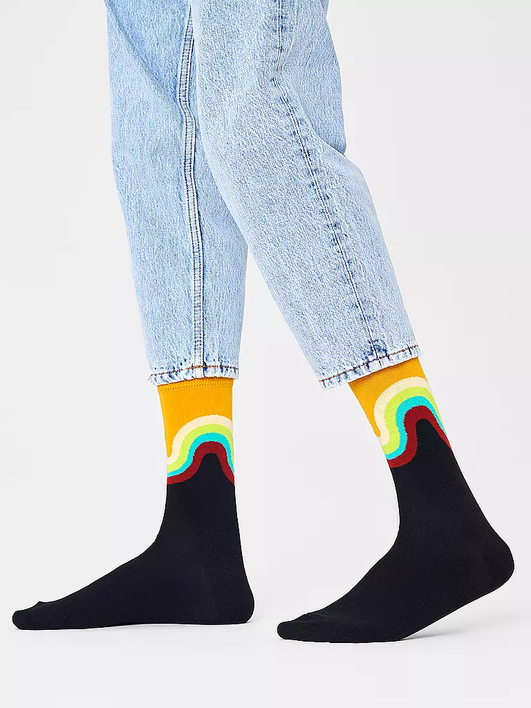 HAPPY SOCKS | Herren Socken JUMBO WAVE black / multi | Negro