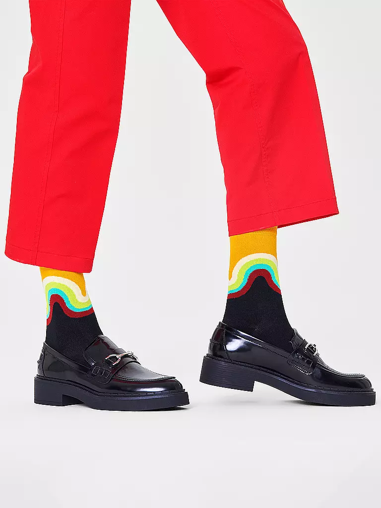 HAPPY SOCKS | Herren Socken JUMBO WAVE black / multi | Negro