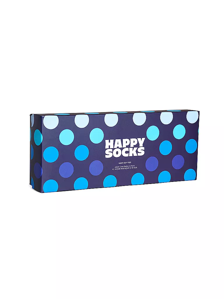 HAPPY SOCKS | Juego de regalo para hombre, paquete de 4, CALCETINES MARINOS 41-46, azul marino | 