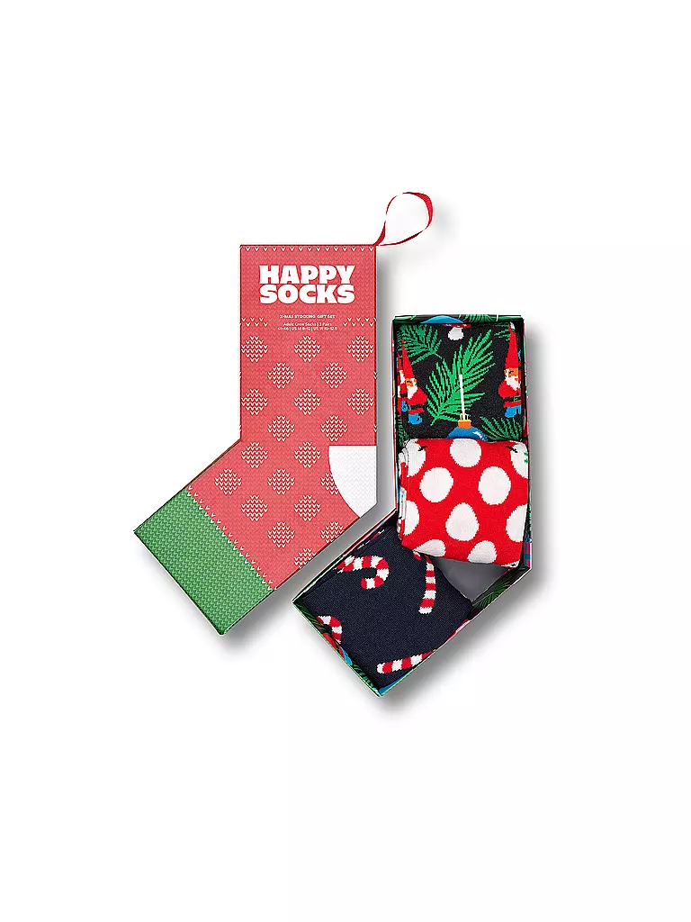 HAPPY SOCKS | Set de regalo navideño para mujer, paquete de 3 unidades, talla 36-40, azul marino | Azul oscuro
