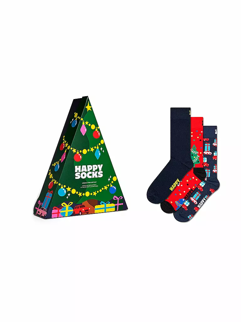 HAPPY SOCKS | Set de regalo para hombre, paquete de 3 HOLIDAY 41-46 green | Verde