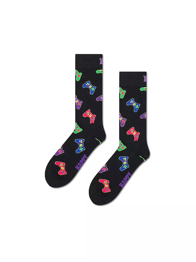 HAPPY SOCKS | Set de regalo para hombre 4 unidades GAMER 41-46 negro | 