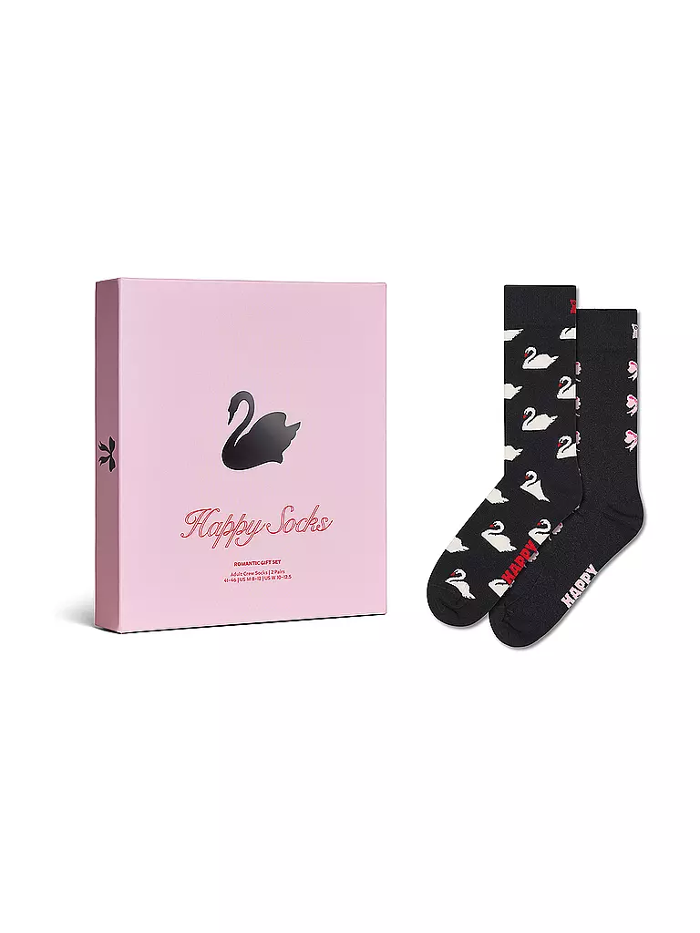HAPPY SOCKS | Set de regalo para mujer, 2 unidades, SWAN 36-40 rosa | Azul oscuro