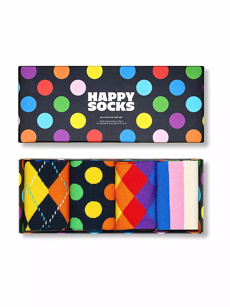 HAPPY SOCKS | Set de regalo para mujer, paquete de 4, MULTI 36-40 negro | 