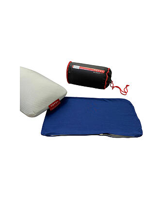 HEFEL | Funda de jersey para almohada de viaje 25x45cm Azul Marino