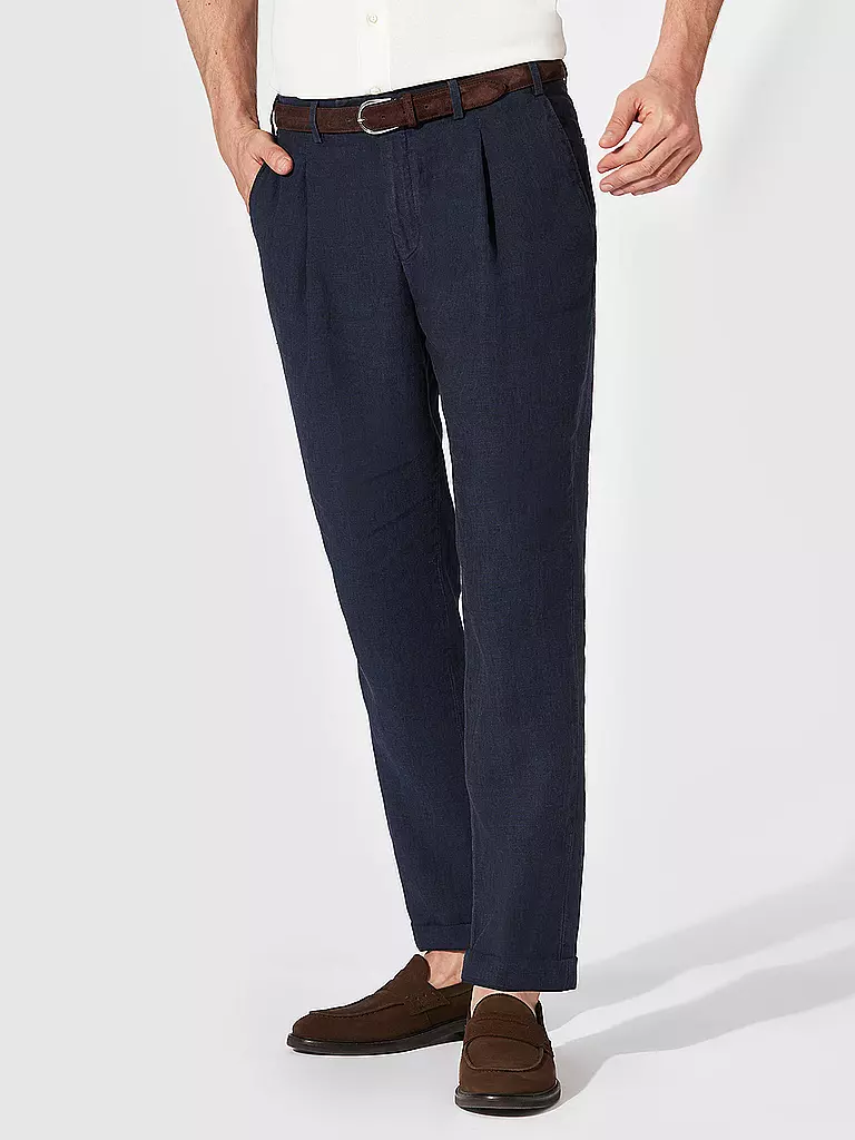 HILTL | Chino de lino PRIMO | Azul oscuro