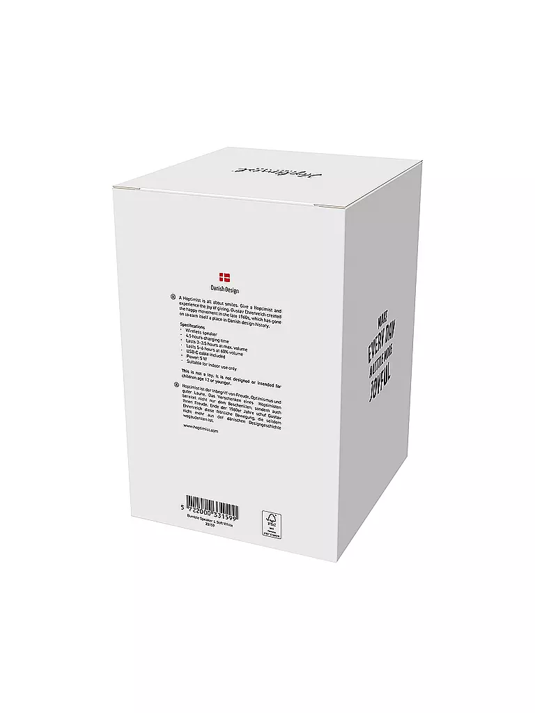 HOPTIMIST | Altavoz Soft Bumble Speaker 15cm Blanco Suave | 