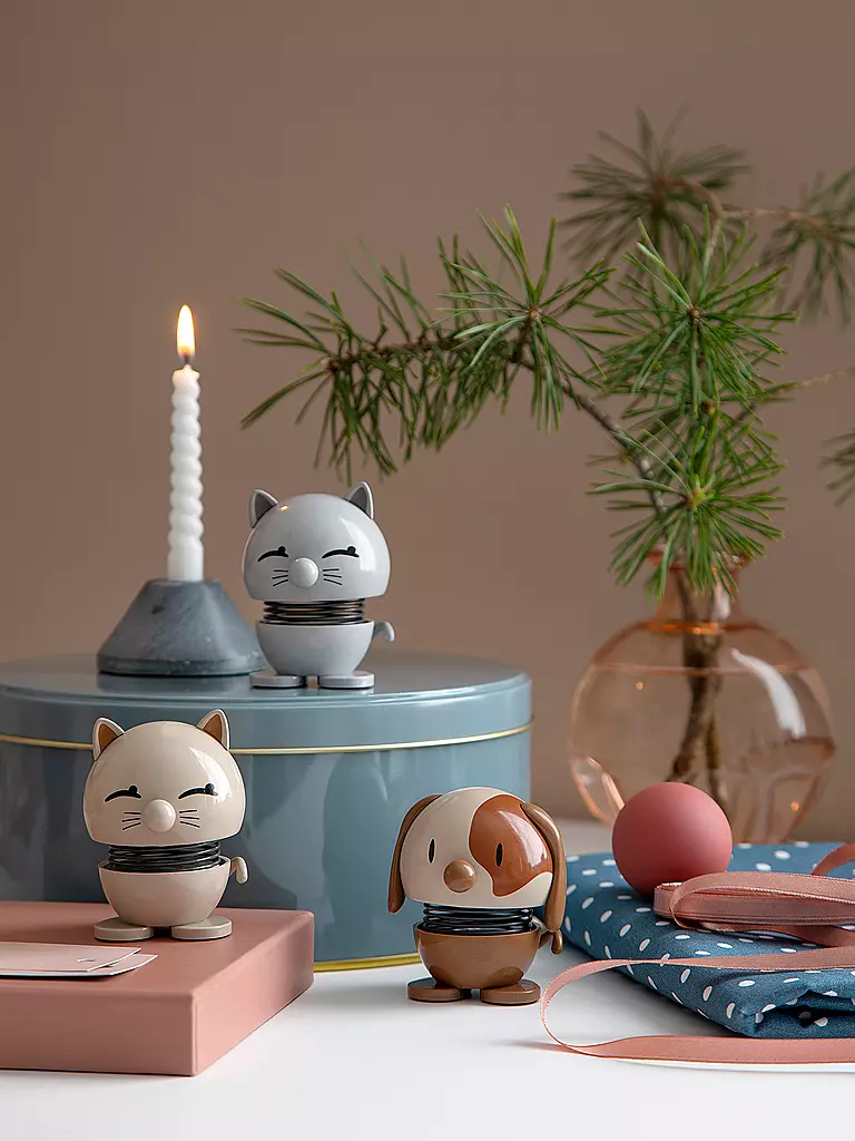 HOPTIMIST | Figura decorativa Cat 7,3cm Light Grey | 