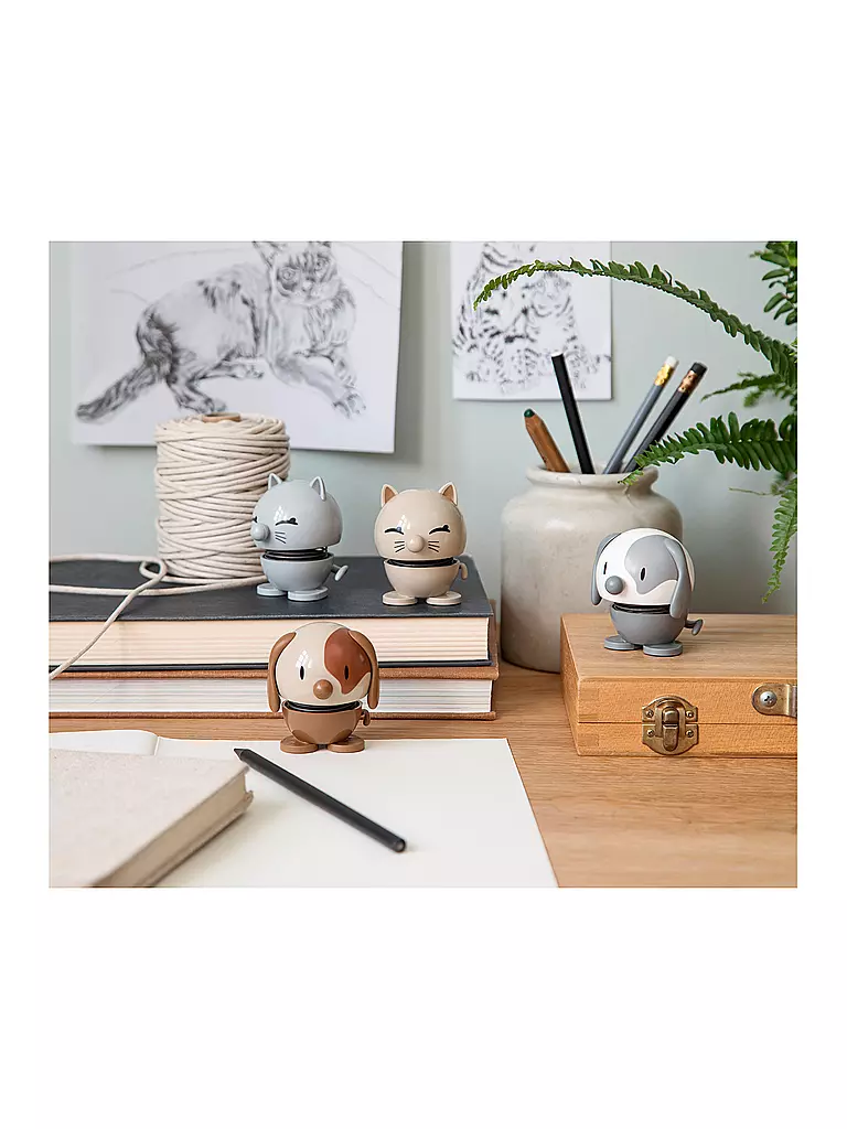 HOPTIMIST | Figura decorativa Cat 7,3cm Light Grey | 