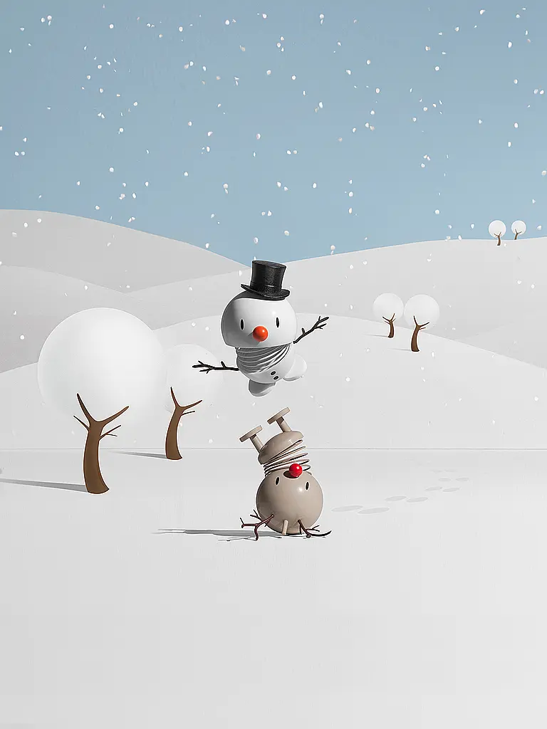 HOPTIMIST | Figura decorativa Classic Bumble Snowman 7,8cm White | Blanco