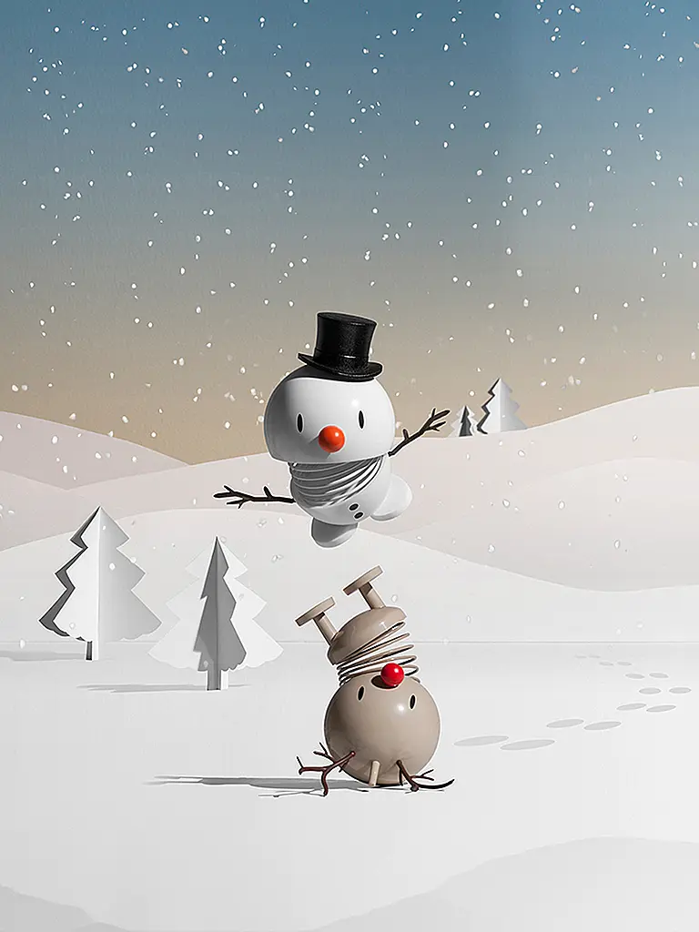 HOPTIMIST | Figura decorativa Classic Bumble Snowman 7,8cm White | Blanco