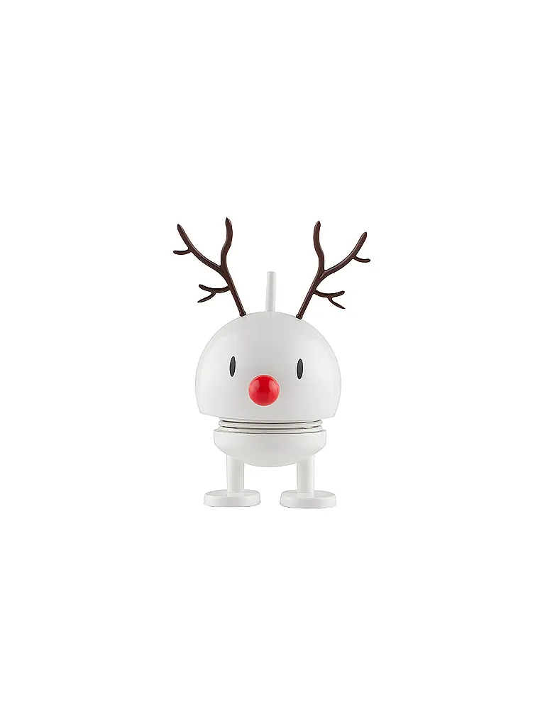 HOPTIMIST | Figura decorativa navideña Classic Bumble 9,5cm Reno blanco | Blanco