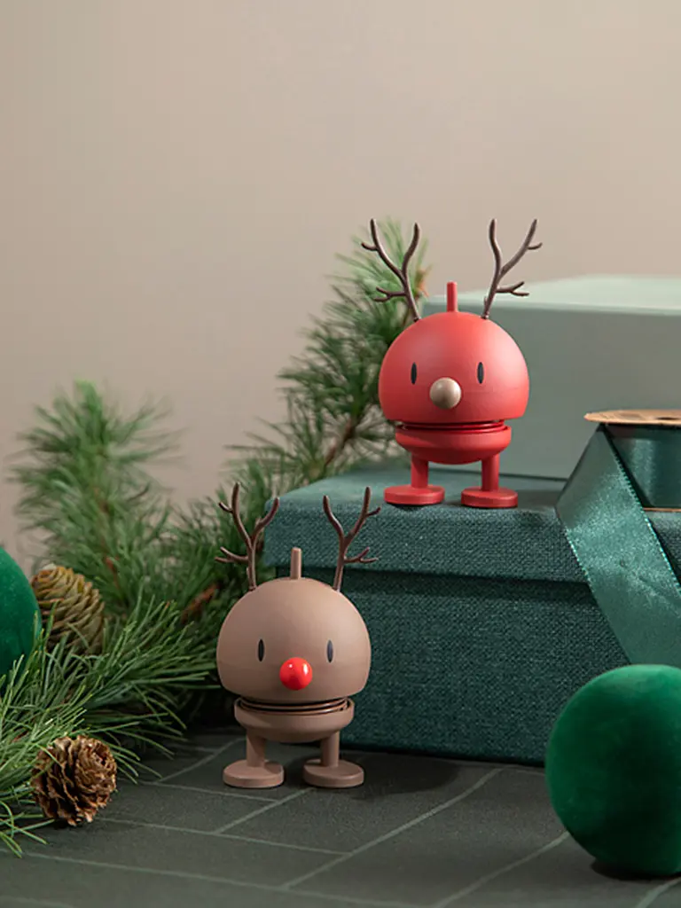 HOPTIMIST | Figura decorativa Reno Suave Bumble 9,5cm Berry | Rojo