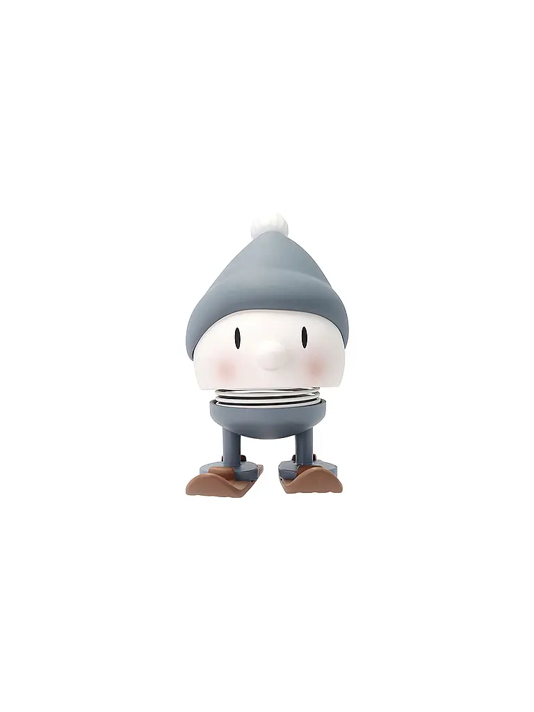 HOPTIMIST | Figura decorativa Soft Bumble Skiing 7,2cm Sky | Gris claro