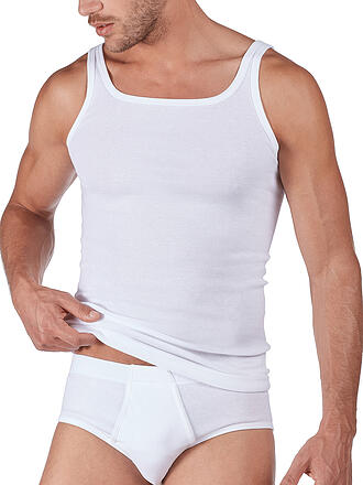 HUBER | Camiseta de tirantes - Camiseta interior, paquete de 2 "Duo Line" de canalé fino (Blanco)