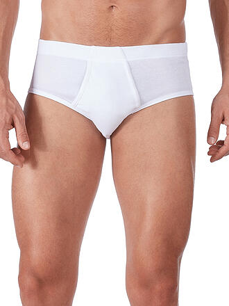 HUBER | Slip con abertura paquete de 2 "Duo Line" de canalé fino (Blanco)