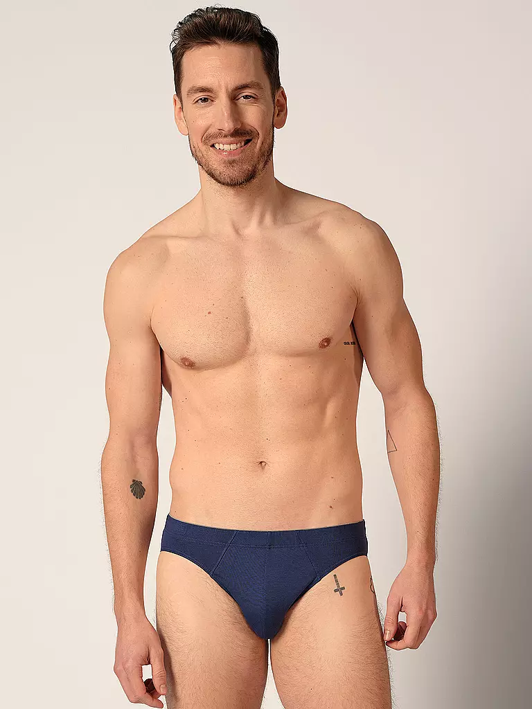HUBER | Brasil Slip Paquete de 3 azul negro selection | Azul