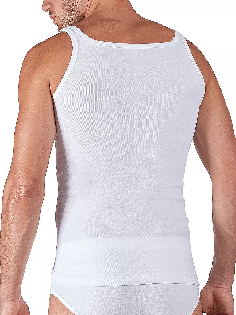 HUBER | Camiseta de tirantes - Camiseta interior, paquete de 2 "Duo Line" de canalé fino (Blanco) | 