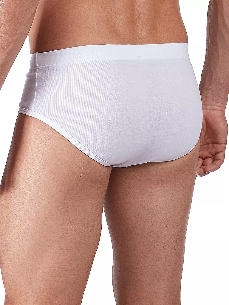 HUBER | Slip con abertura paquete de 2 "Duo Line" de canalé fino (Blanco) | 