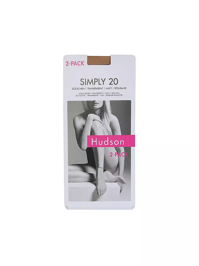 HUDSON | Calcetines finos SIMPLY 20, paquete de 2, color piel | Marrón claro