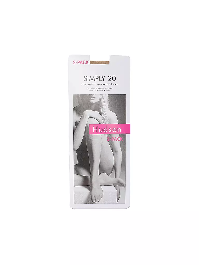 HUDSON | Calcetines hasta la rodilla Paquete de 2 SIMPLY 20 color piel |