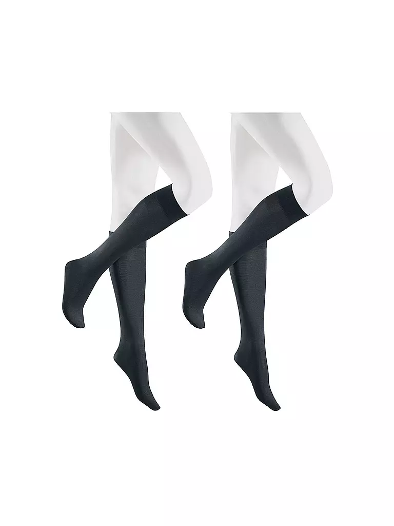 HUDSON | Calcetines hasta la rodilla SIMPLY 40, paquete de 2, marino | Azul