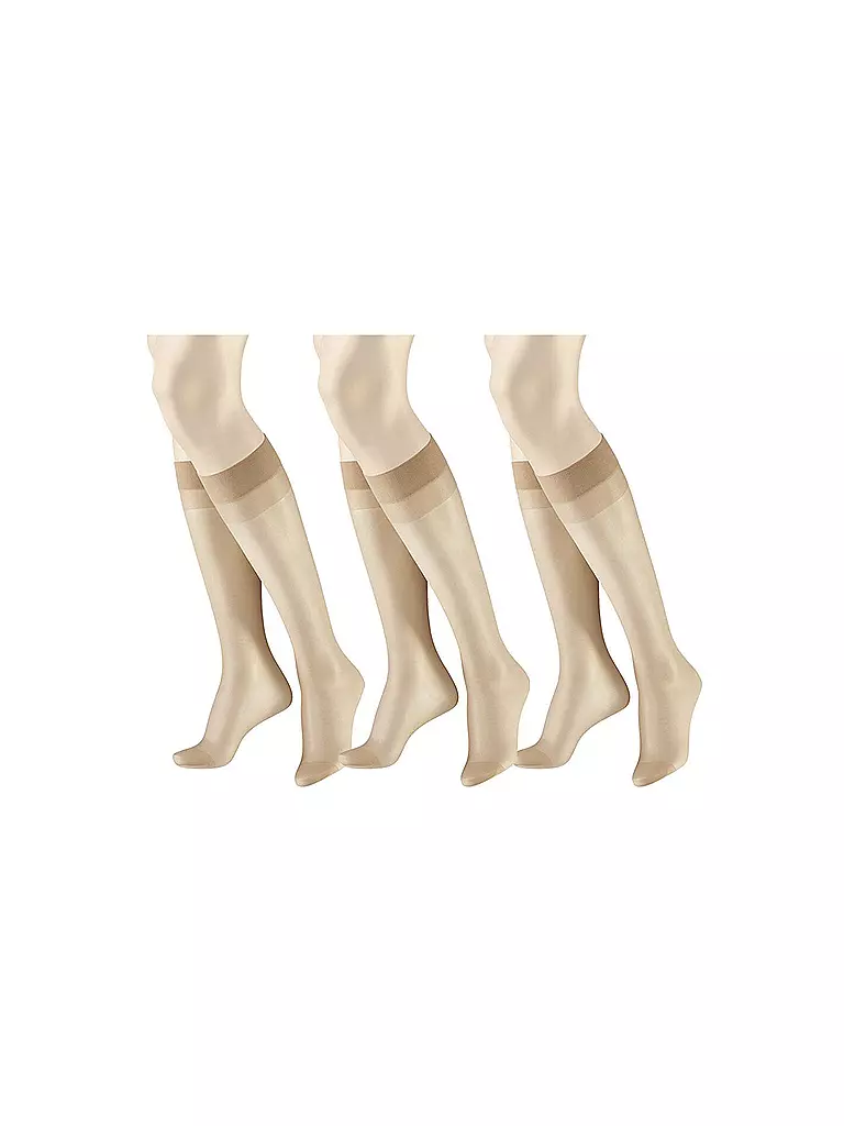 HUDSON | Kniestrümpfe 3-er Pkg. Simply20 Skin | Beige