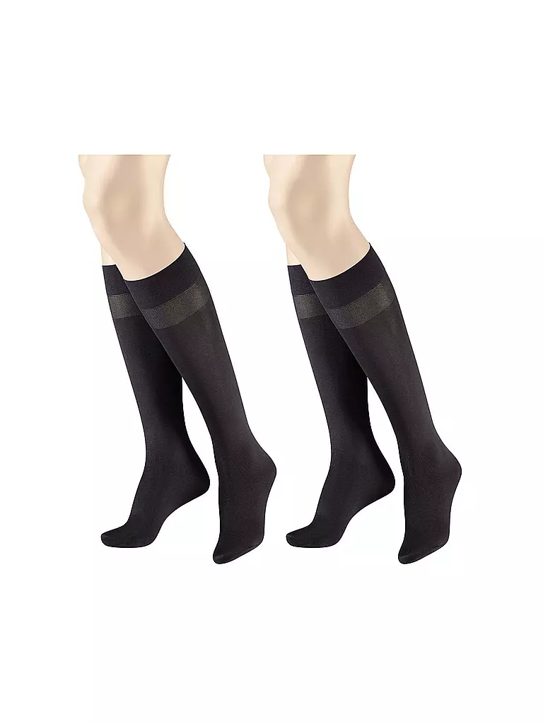 HUDSON | Kniestrümpfe SIMPLY 40 2er black | Negro