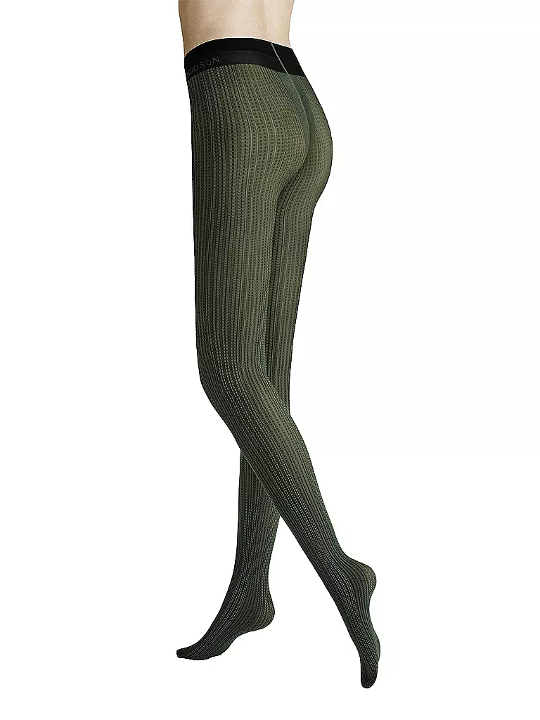 HUDSON | Medias de moda GRAPHIC LINE verde musgo | Oliva