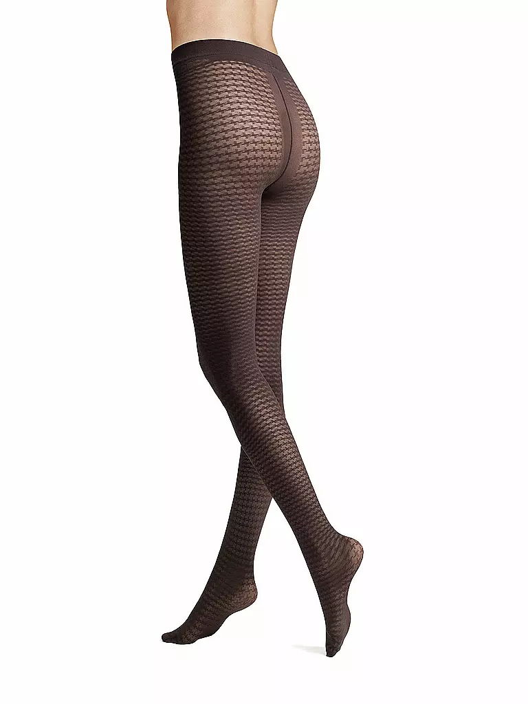 HUDSON | Modestrumpfhose EARTHY CHECK marrón tierra | Marrón