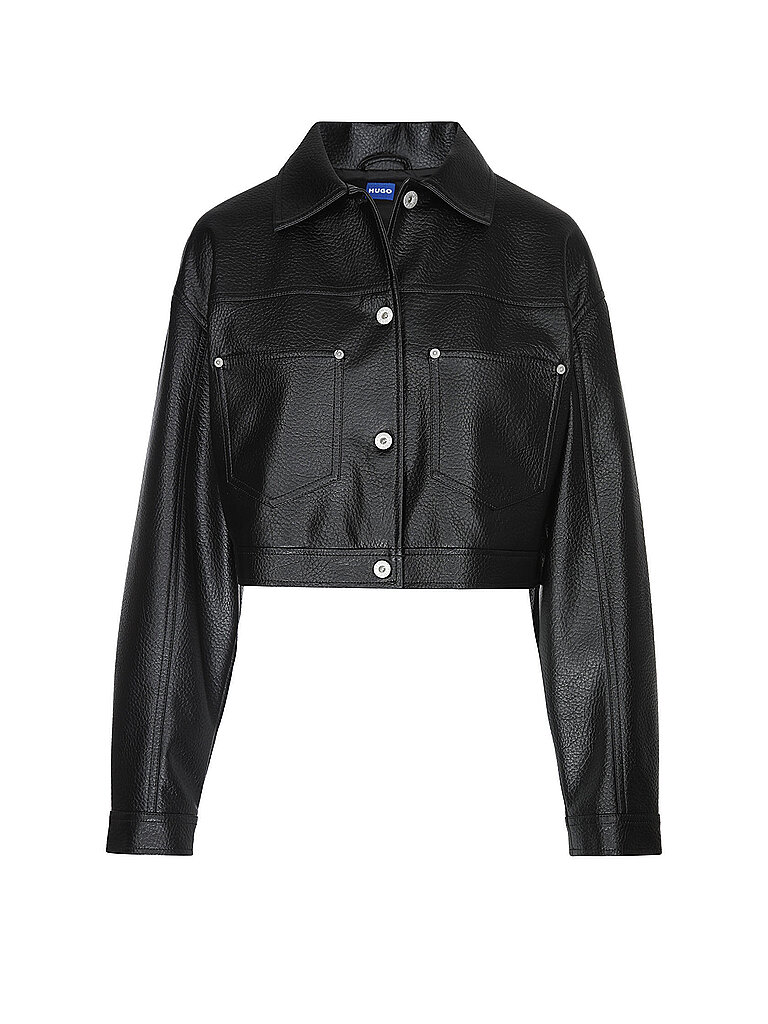 HUGO Chaqueta efecto piel negro