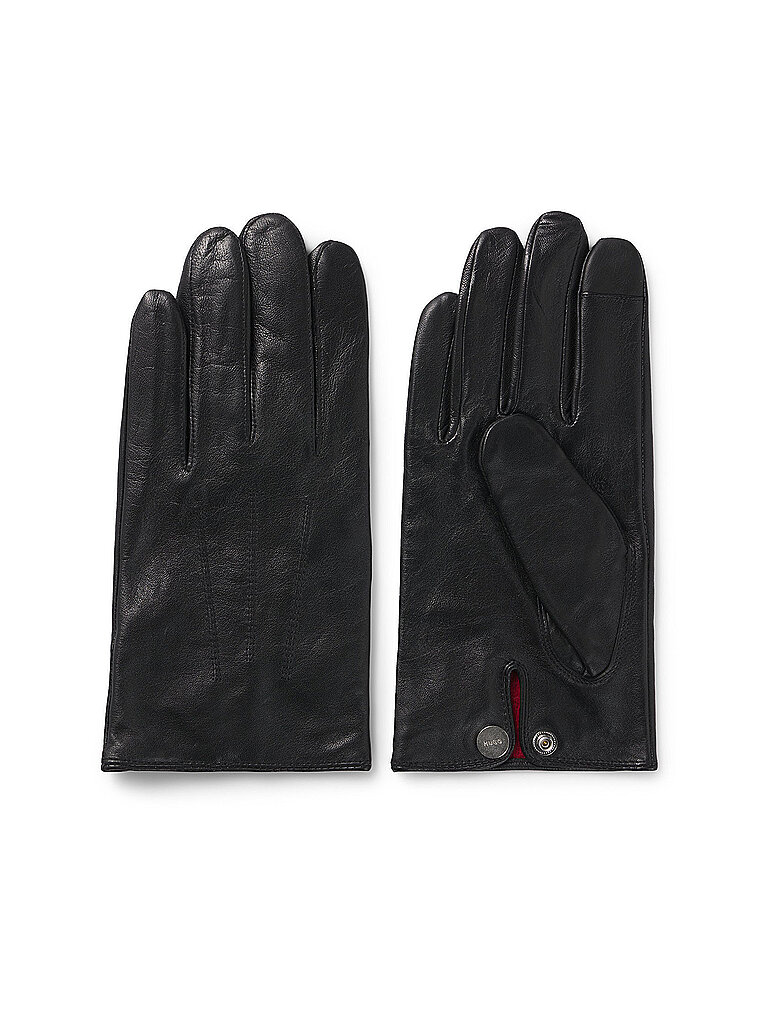 HUGO Guantes de piel JAAN negro