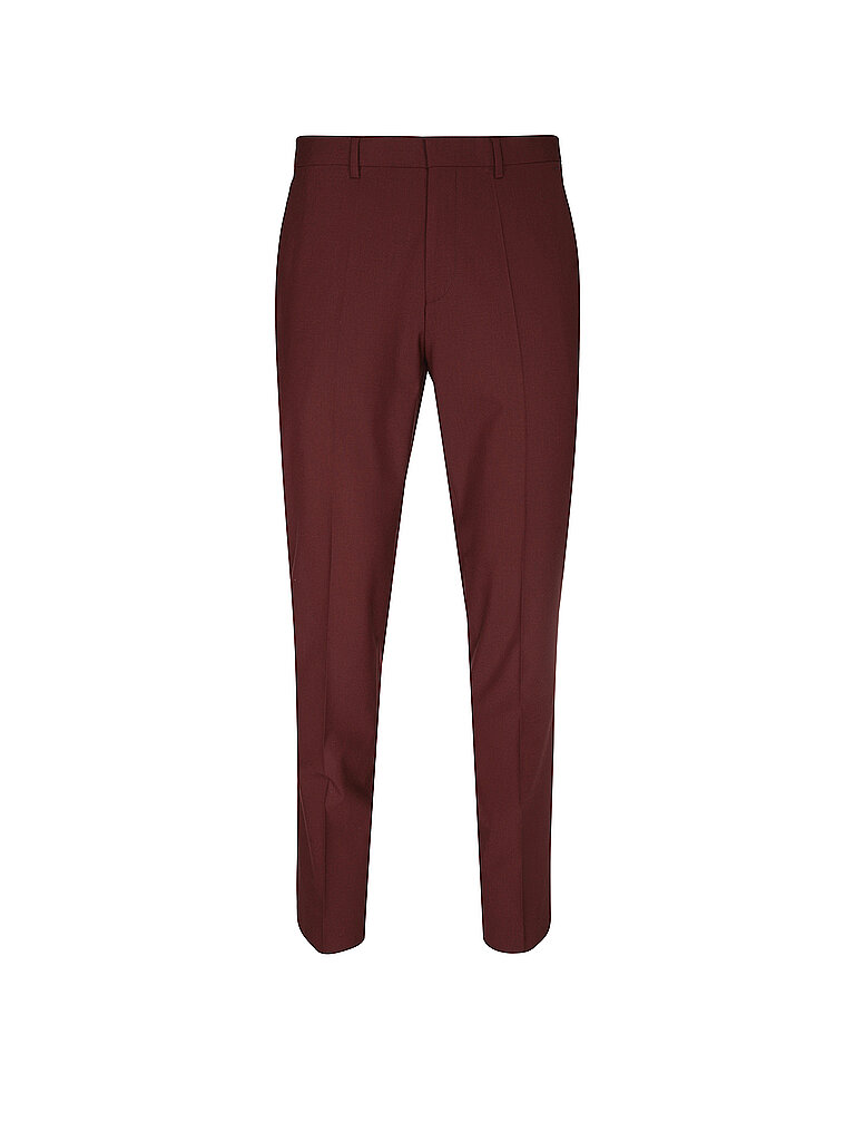 HUGO Pantalón de traje slim fit HESTEN rojo oscuro