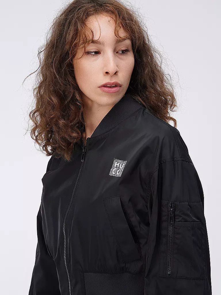 HUGO | Blouson Cropped Fit ASULANA | Negro