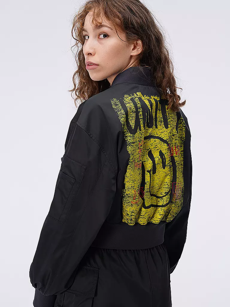 HUGO | Blouson Cropped Fit ASULANA | Negro