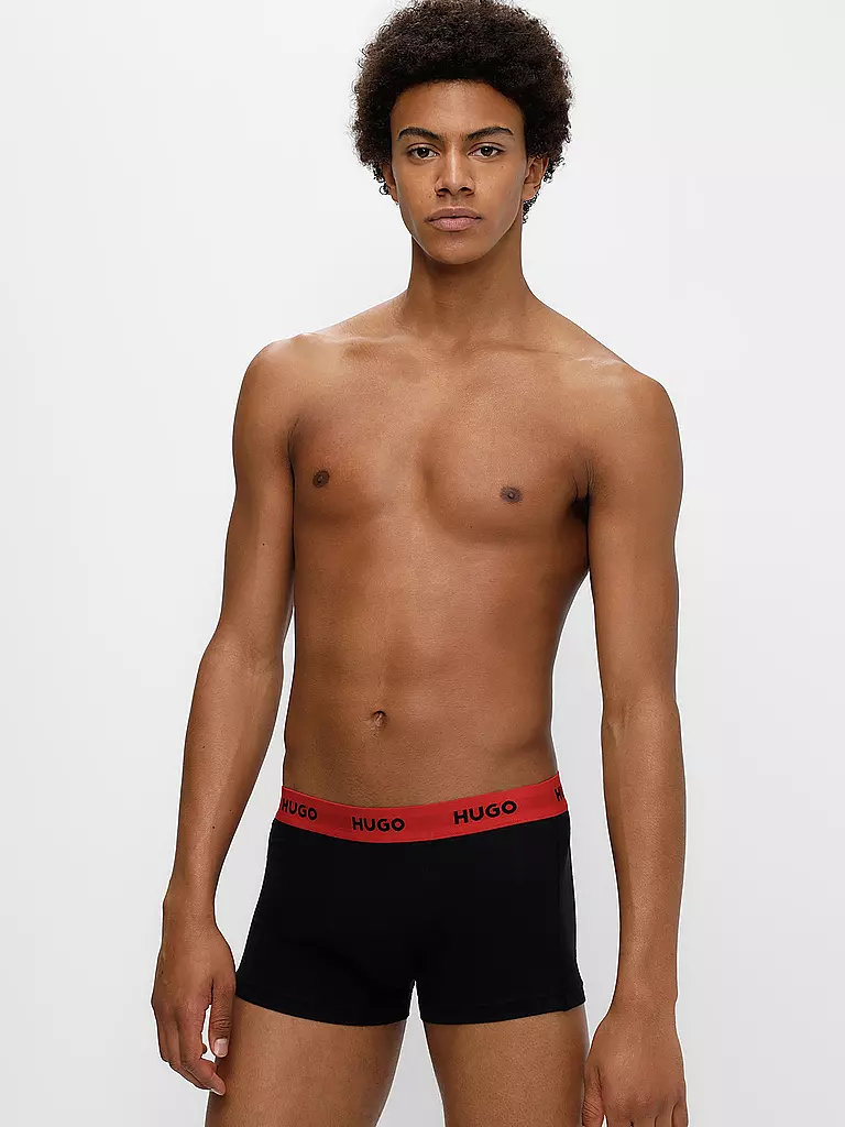 HUGO | Calzoncillos paquete de 3 negro oliva rojo | Negro