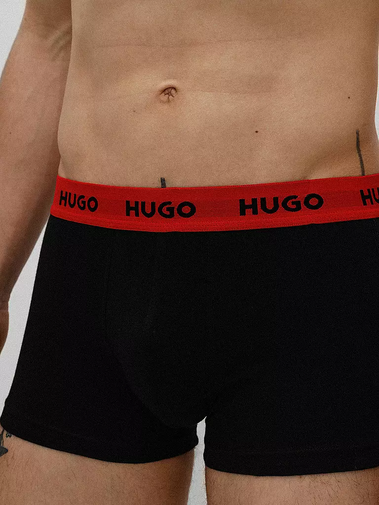 HUGO | Calzoncillos paquete de 3 negro rojo | 