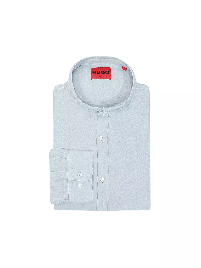 HUGO | Camisa de lino Slim Fit ELVORY | Azul