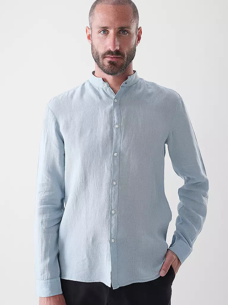 HUGO | Camisa de lino Slim Fit ELVORY | Azul